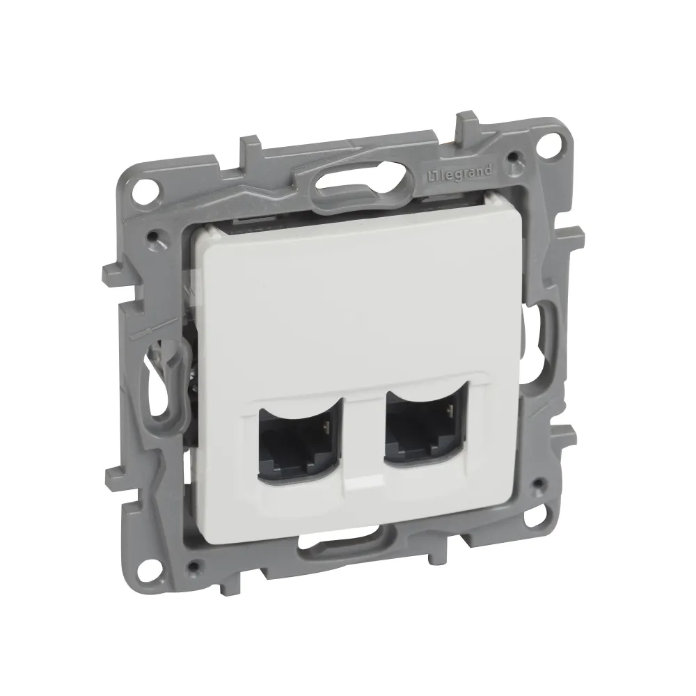 Legrand Niloé 2xRJ45 Cat.6 FTP körmös aljzat, fehér 764578