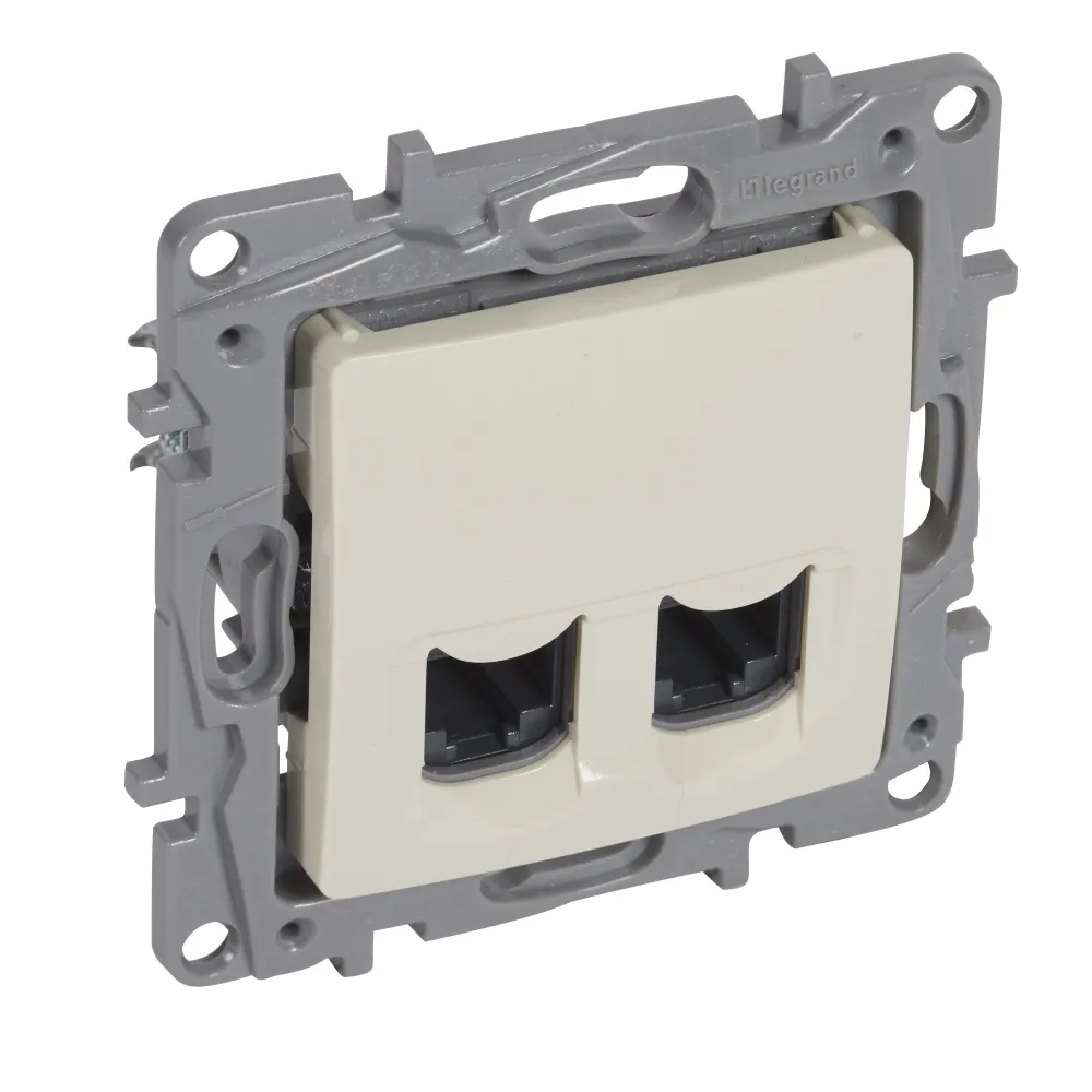 Legrand Niloé 2xRJ45 Cat.6 UTP csatlakozóaljzat, bézs 764674