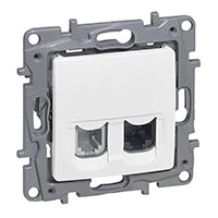Legrand Niloé RJ11 + RJ45 Cat.5 UTP csatlakozóaljzat, fehér 764570
