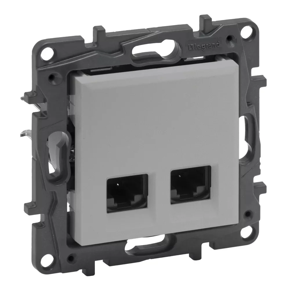 LEGRAND Niloé Step alumínium 2xRJ45 Cat.6 FTP aljzat 863362