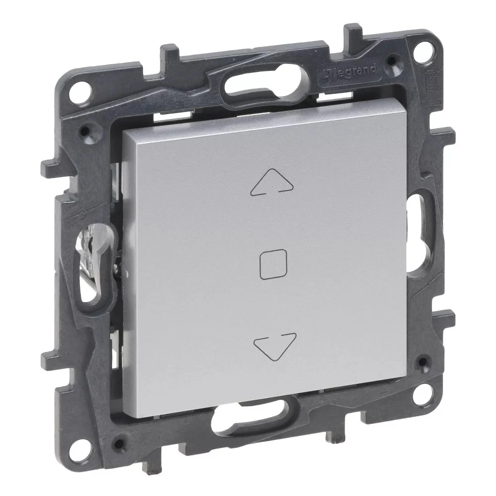 LEGRAND Niloé Step alumínium NR105 redőnynyomó (2 állású) 6A 863343