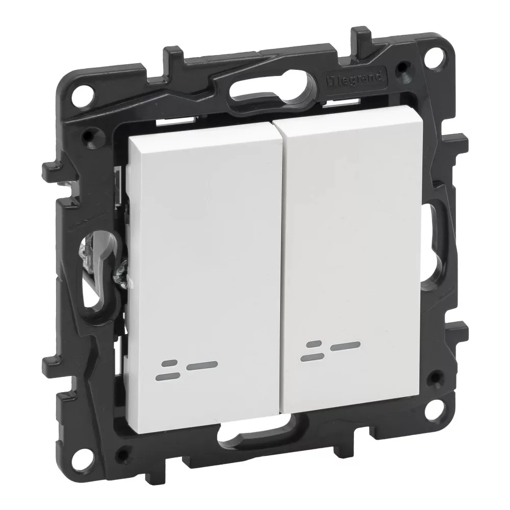 LEGRAND Niloé Step fehér 106+6 JF kettős váltókapcsoló jelzőfénnyel 863118