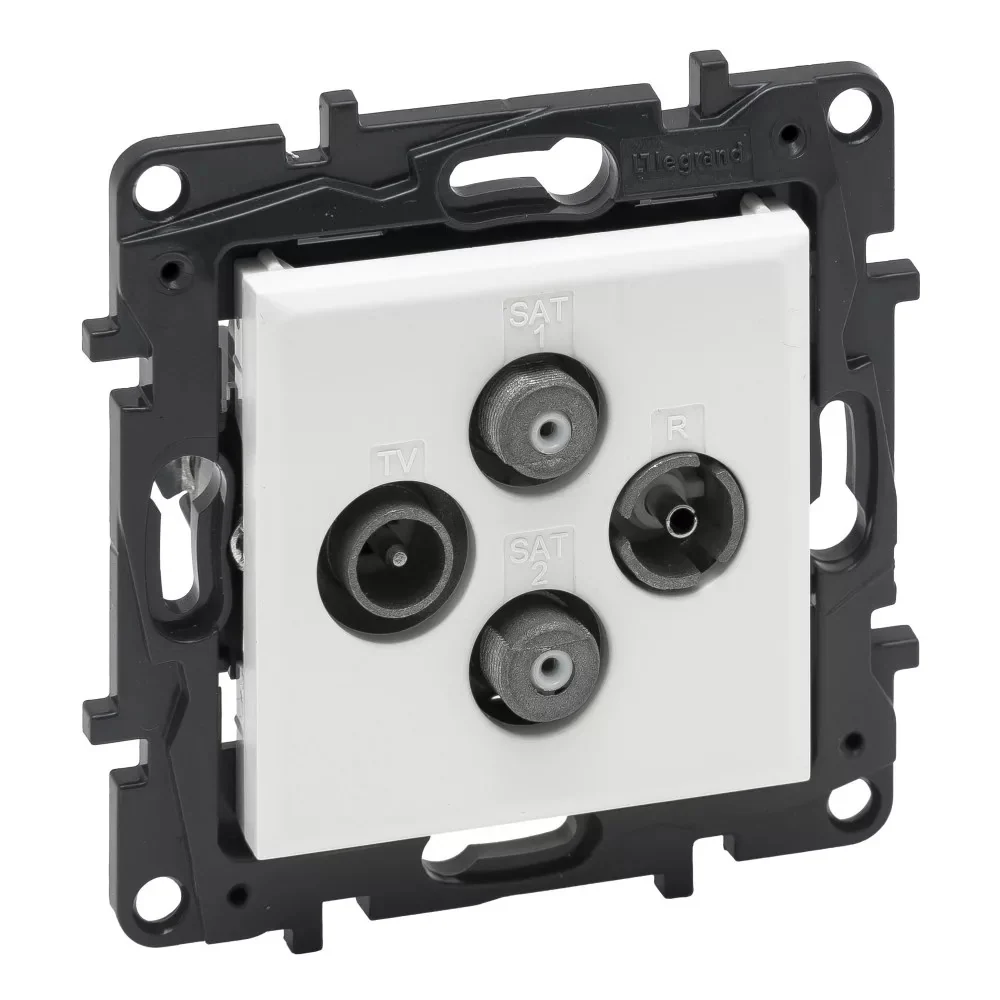 LEGRAND Niloé Step fehér TV-R-SAT-SAT csillagpontos aljzat (1,5 dB) 863182