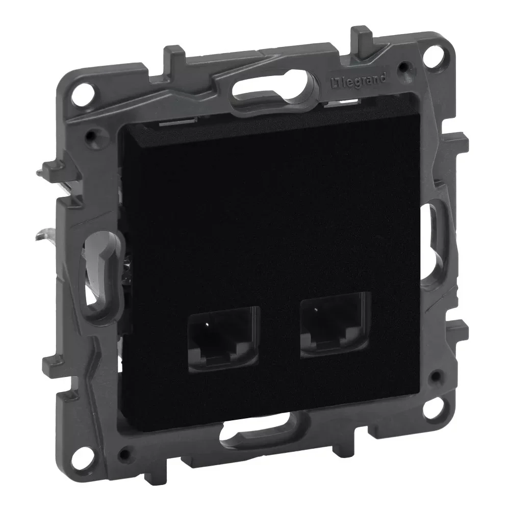 LEGRAND Niloé Step fekete 2xRJ45 Cat.6 STP aljzat 863566