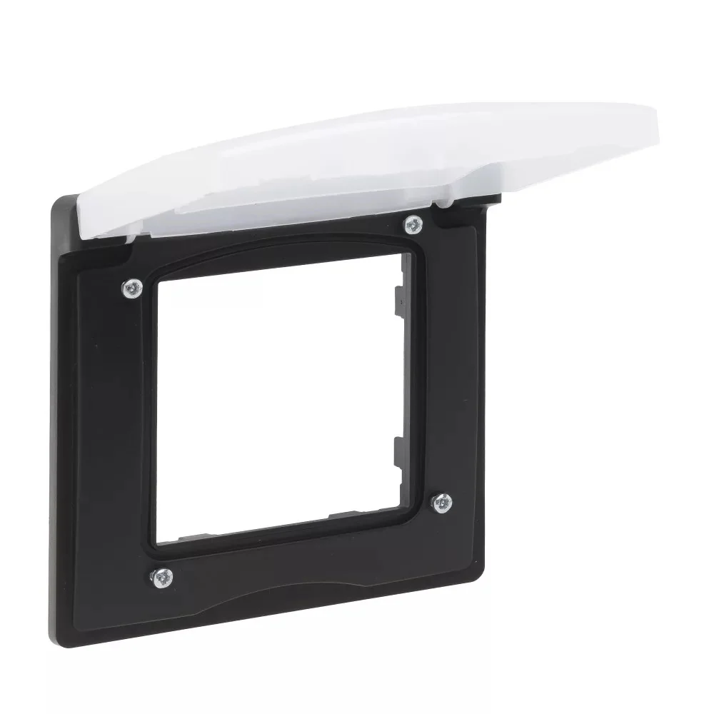 LEGRAND Niloé Step fekete keret 1-es IP44, csapófedéllel 863596