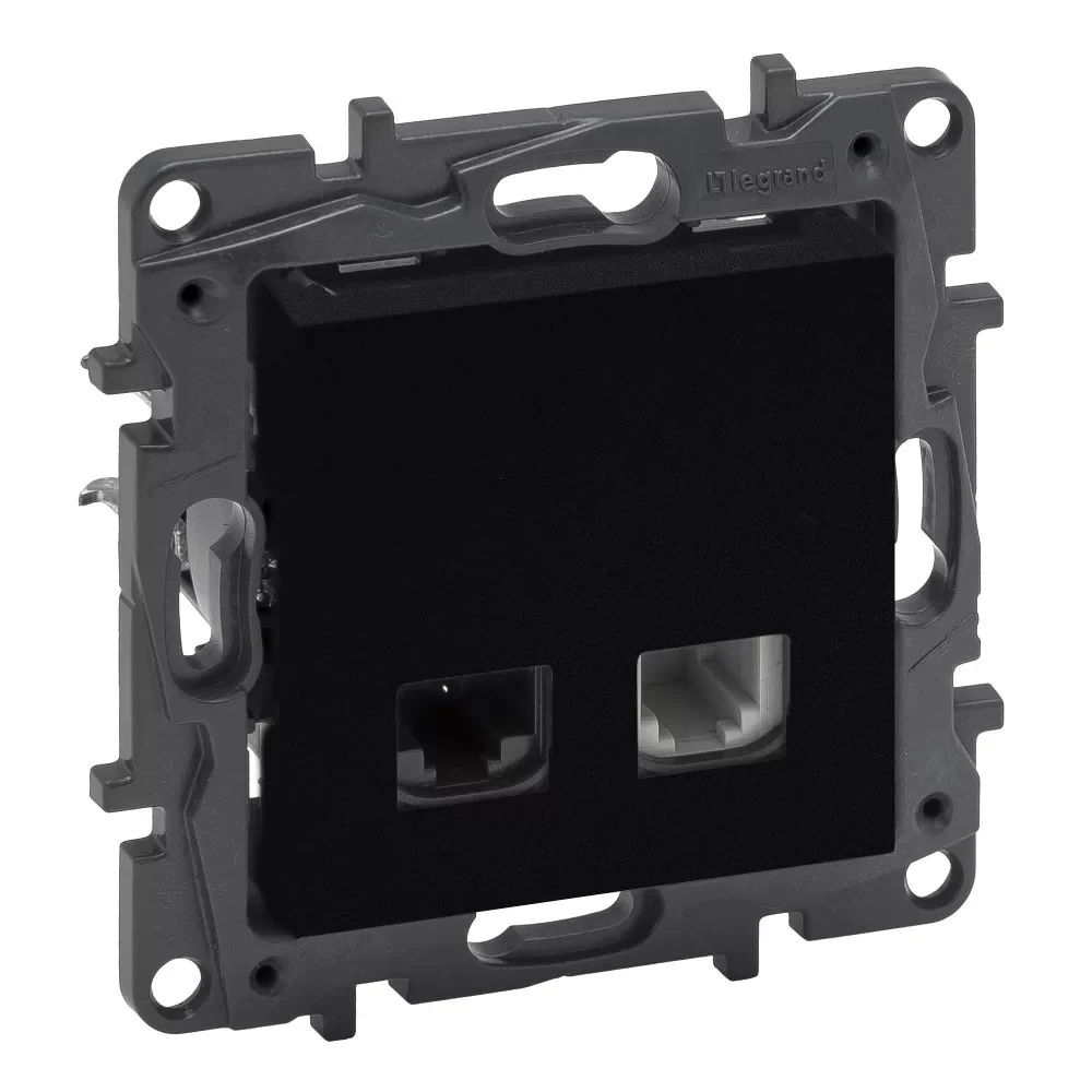 LEGRAND Niloé Step fekete RJ45 Cat.6 UTP + 1xRJ11 aljzat 863556