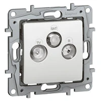 Legrand Niloé TV-RD-SAT aljzat átmenő (14dB), fehér 764564