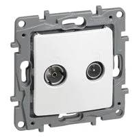 Legrand Niloé TV-SAT aljzat, átmenő (14 dB), fehér 764557
