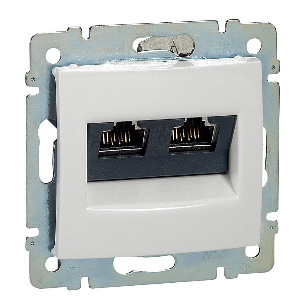 Legrand Valena 2xRJ45 Cat6A STP aljzat, fehér 770073