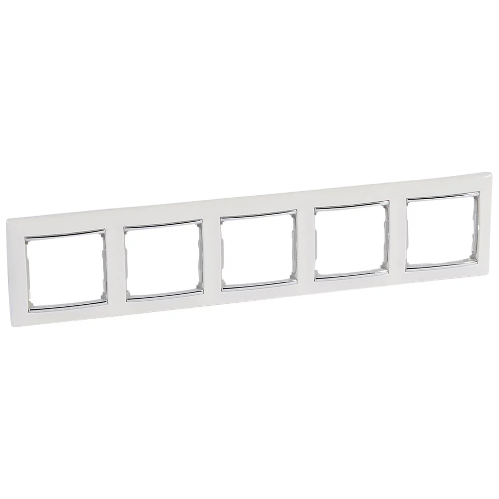Legrand Valena Fehér / Ezüst, 5-ös vízszintes keret 770495