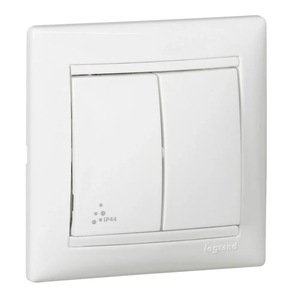 Legrand Valena IP44 kettős váltókapcsoló, fehér 770098