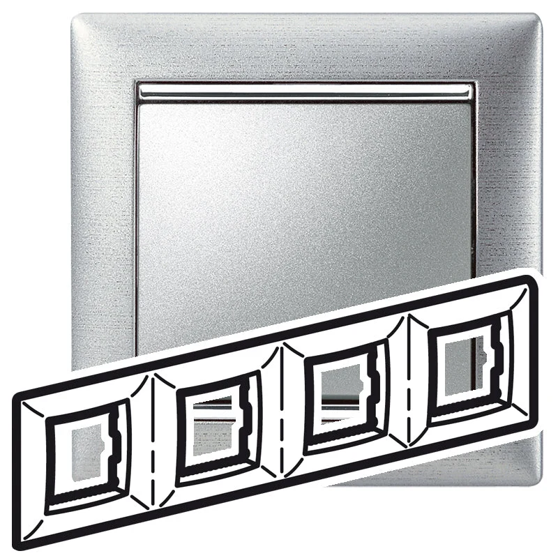 Legrand Valena keret négyes, alumetál 770334
