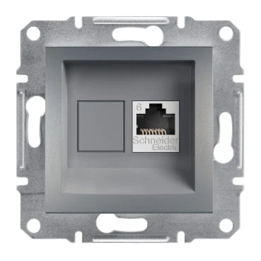 Schneider Asfora 1xRJ45 Cat6 UTP aljzat, acél EPH4700162