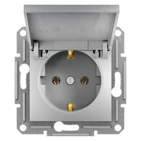Schneider Asfora 2P+F csatlakozóaljzat, csapfedeles, csavaros, alumínium EPH3100161