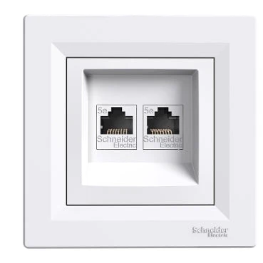 Schneider Asfora 2xRJ45 Cat5e UTP aljzat, fehér EPH4400121