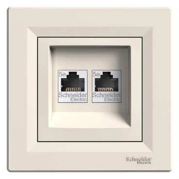 Schneider Asfora 2xRJ45 Cat5e UTP aljzat, bézs EPH4400123