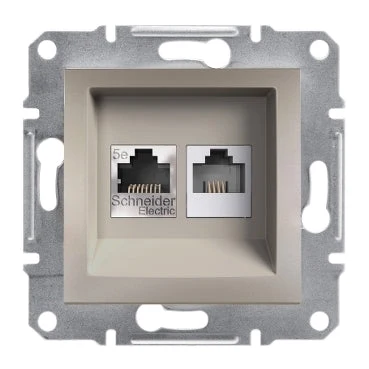 Schneider Asfora RJ45 Cat5e UTP + RJ12 aljzat, bronz EPH4900169