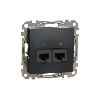 Schneider ÚJ SEDNA 2xRJ45 Cat5e UTP aljzat, antracit SDD114452