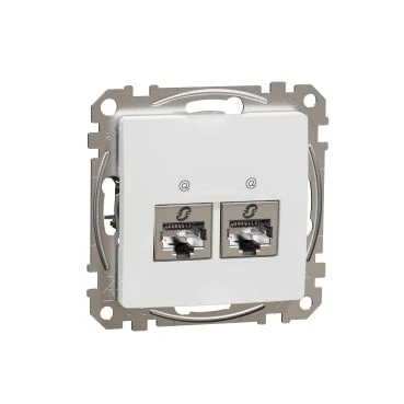 Schneider ÚJ SEDNA 2xRJ45 Cat6 STP aljzat, fehér SDD111462S