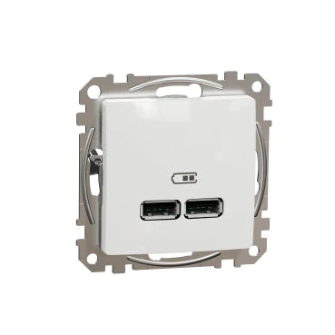Schneider ÚJ SEDNA Dupla USB töltő, +, 2.1A, fehér SDD111401