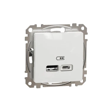 Schneider ÚJ SEDNA Dupla USB töltő, +C, 2.4A, fehér SDD111402