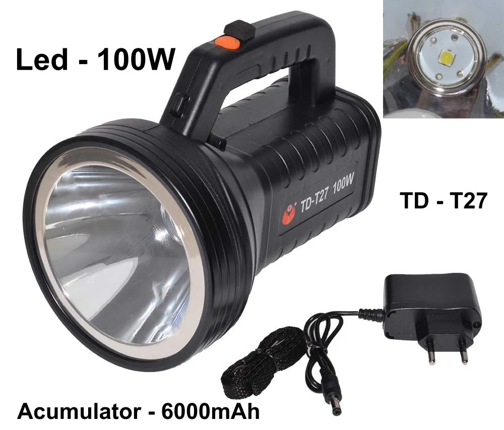 T27 zseblámpa 100W LED-del