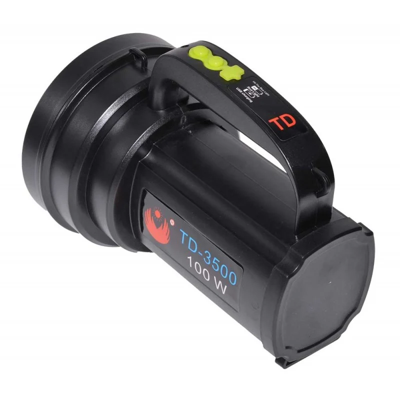 TD3500 zseblámpa 100 W-os LED-del + akkumulátorral