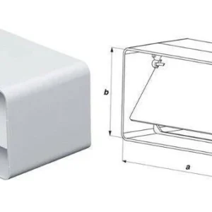 Awenta KP55-22 lapos csőtoldó visszacsapószeleppel55x110