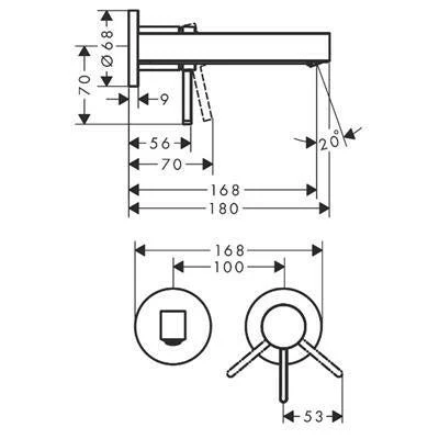 Hansgrohe Finoris mosdócsaptelep falsík alatti szereléshez, 16,8 cm-es kifolyó, matt fekete (76051670)