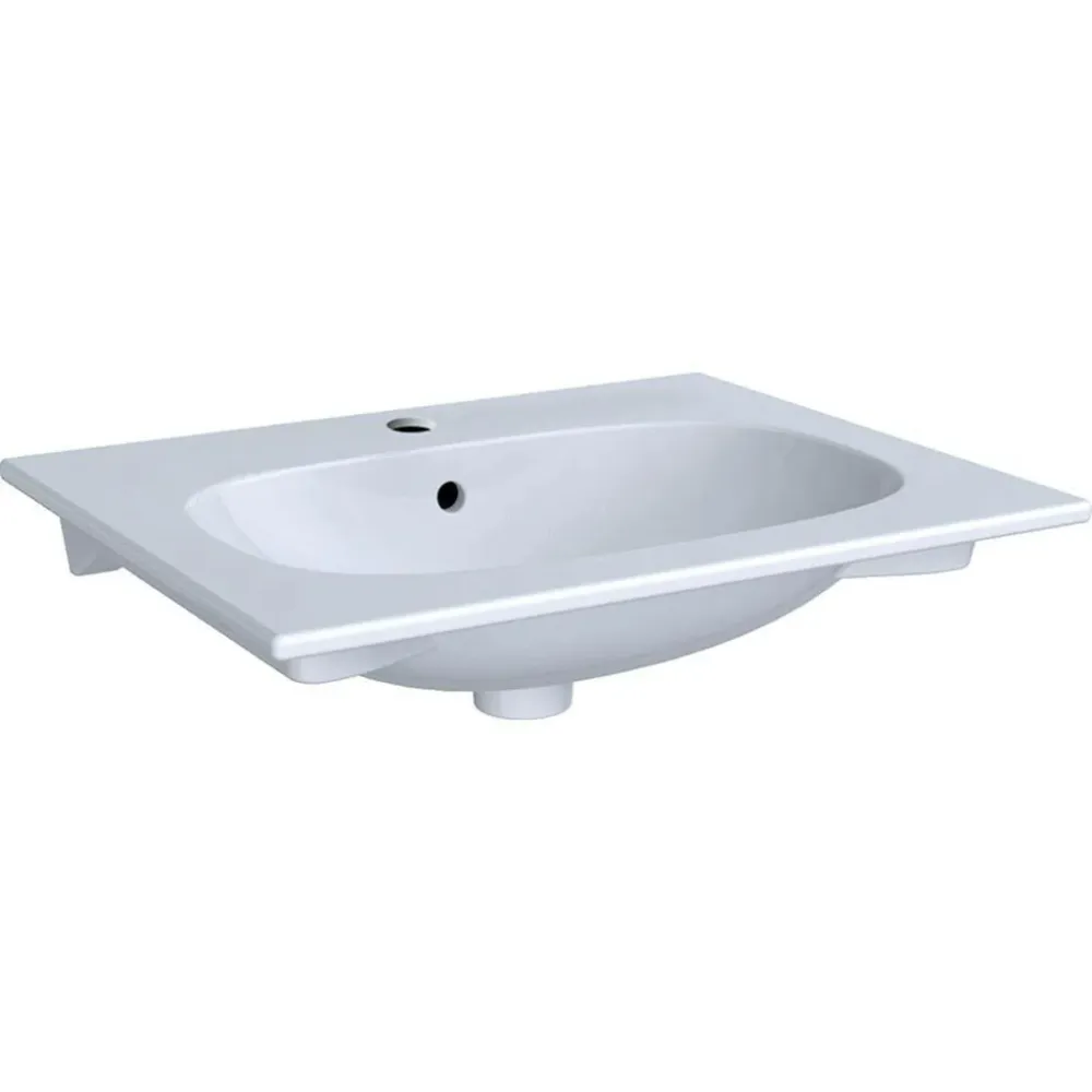Geberit Acanto mosdó középen csaplyukkal és túlfolyóval, 60x16,8x48 cm (500.640.01.2)