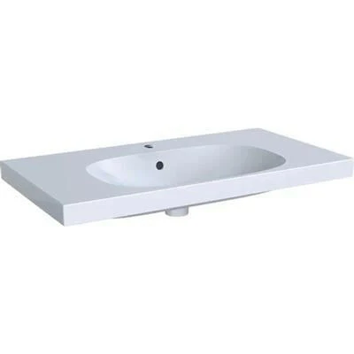 Geberit Acanto mosdó pakolófelülettel, EFF1 rögzítés, 90x16.8x48.2cm, csaplyuk középen, túlfolyóval ( 500.623.01.2 )