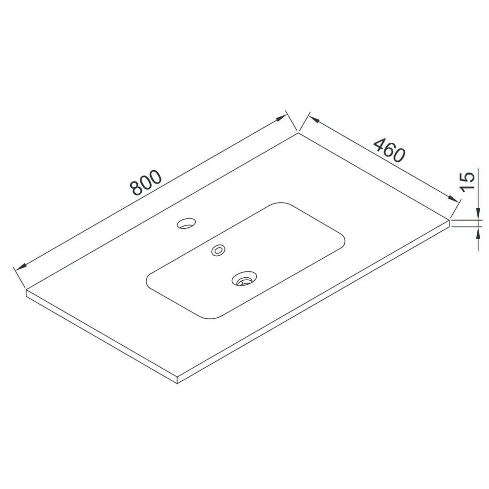 Wellis Elois Grey 80 mosdó, 80x46x1,5/17,3 cm (WB00271)