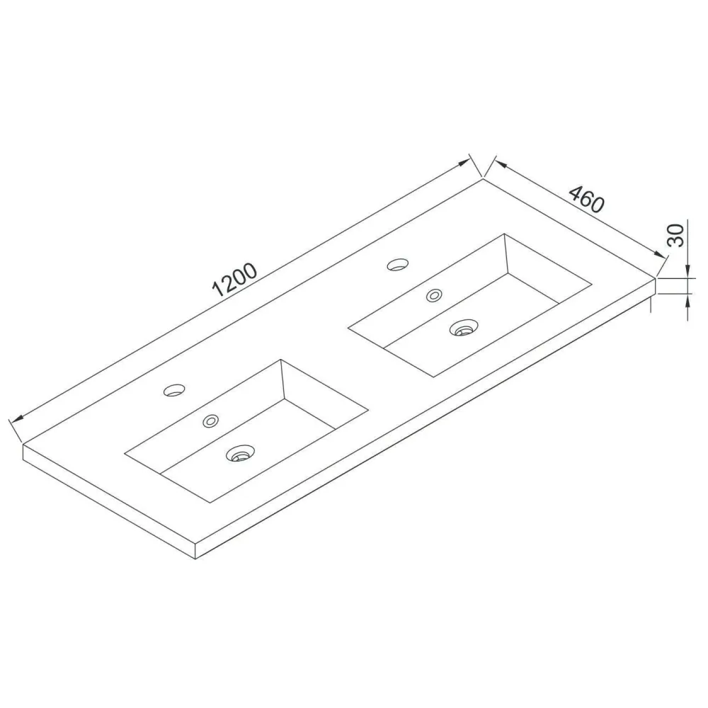 Wellis Nina 120 dupla mosdó, 120x46x3/17,3 cm (WB00284)