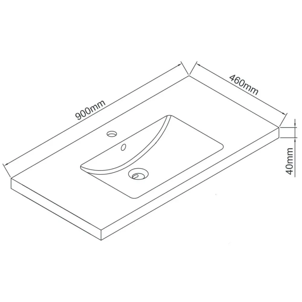 Wellis Soria mosdó, 90x46x4/16 cm (WB00336)