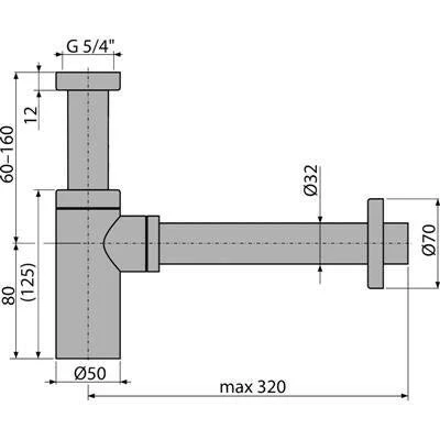 Alcaplast 400 mosdószifon DESIGN ( A400 )
