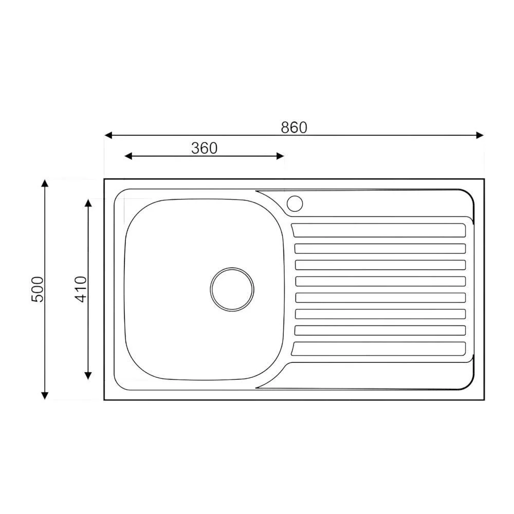 Mofém Infinite 1B1D mosogatótálca, 1 medence, 1 csepptálcás, 860x500mm (M-760012809)