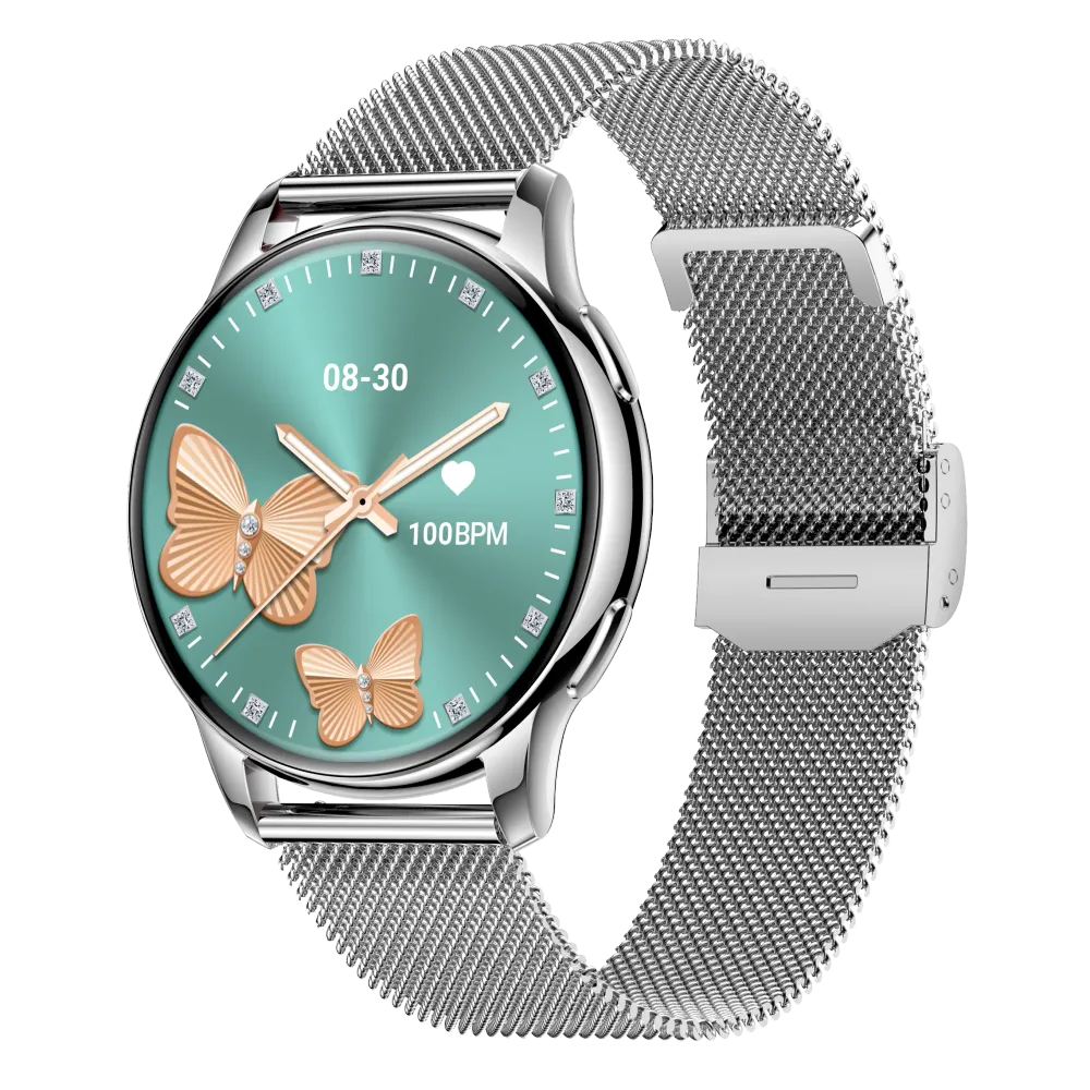 Activa Luna női okosóra bluetooth, ezüst fém színű, fém óraszíjjal