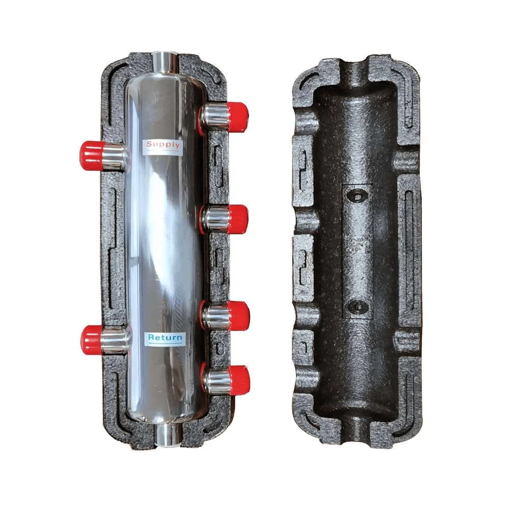 Hidraulikus váltó 120 INOX 1" KM + szigetelés (6 csonkos)