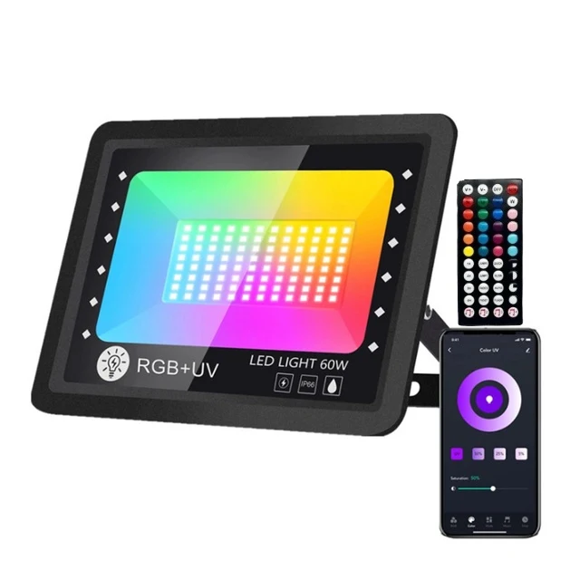 Intelligens RGBCW LED projektor, Alkalmazás, UV fény, Beltéri/Kültéri, Vízálló, Vezérlés telefonról interneten keresztül,...