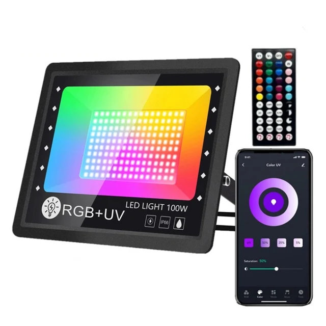 Intelligens RGBCW LED projektor, Alkalmazás, UV fény, Beltéri/Kültéri, Vízálló, Internetes telefon vezérlés, Zene szinkron...