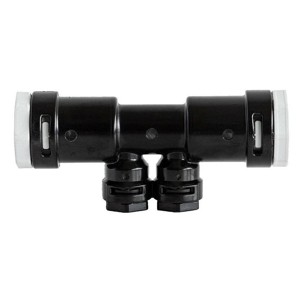 Hakatherm SkyFlow Push Alpex T-idom szűkített dupla 20x2-10x1,3 szürke (TT-PTD2010G)