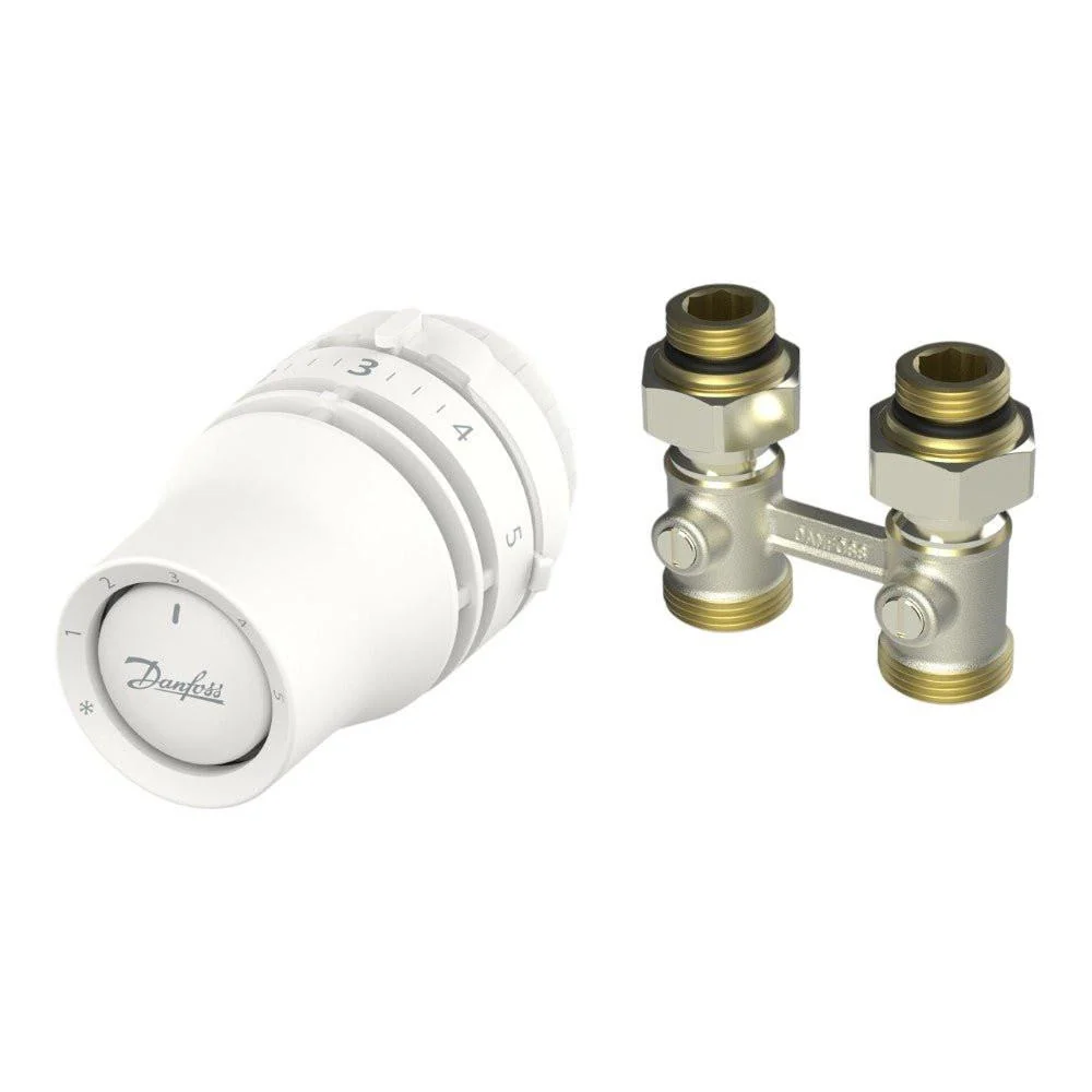 Danfoss H-idom szett egyenes - RLV-KB H-idom: 3/4”- 1/2” + Redia RA KLIKK fej (015G5330)