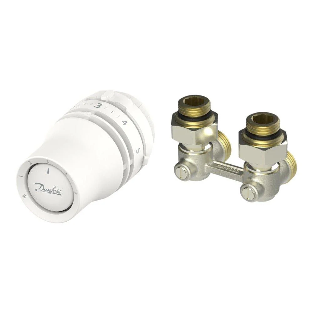 Danfoss H-idom szett sarok - RLV-KB H-idom: 3/4”- 1/2” + Redia RA KLIKK fej (015G5331)