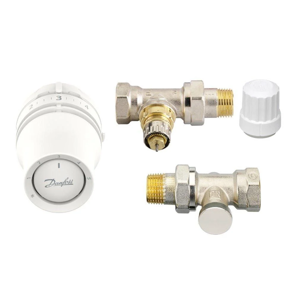 Danfoss radiátorszelep szett egyenes - RA- 1/2” szelep + Redia RA 015G3380 + RLV-S visszatérő (015G5332)