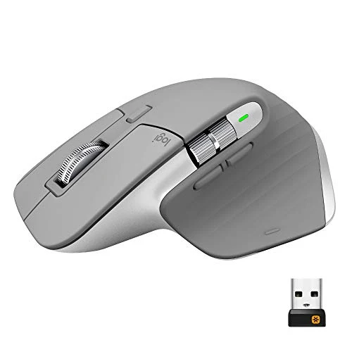 Logitech MX Master 3 vezeték nélküli egér, Bluetooth és 2,4 GHz-es csatlakozás USB vevőn keresztül, 4000 DPI érzékelő, ult...