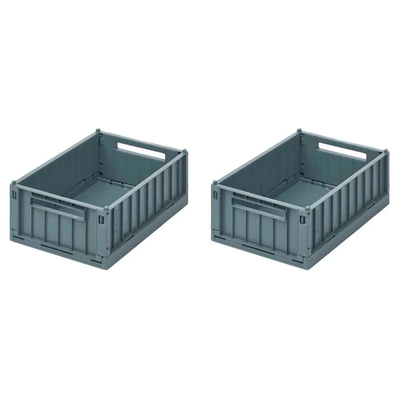 Liewood Weston Opbevaringsboks - Small - 2-pak - Whale Blue