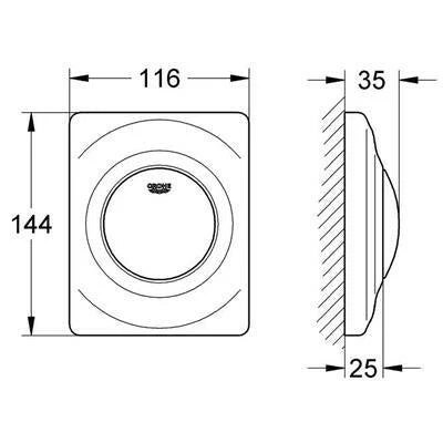Grohe Surf piszoár öblítő nyomólap króm (38808000)