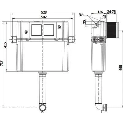 Jika Basic Tank System falbaépített modul, álló wc-hez, falra szerelhető (H8956500000001)