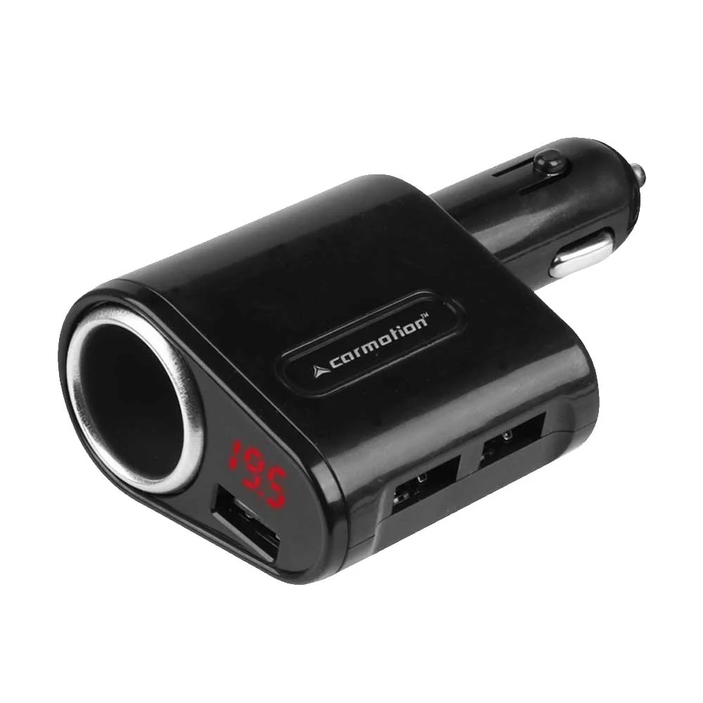 Autós töltő voltmérővel, szivargyújtó USB töltő