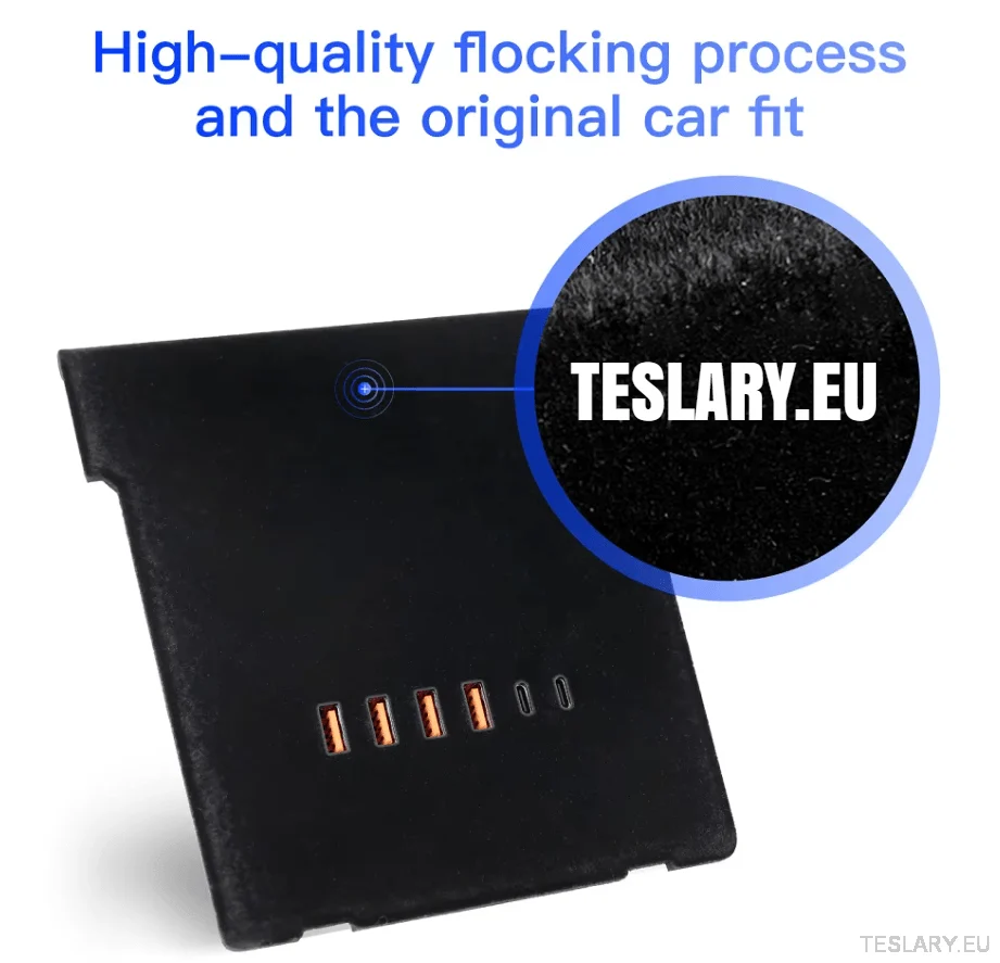 Tesla 3/Y Center konzol adattárolási és USB bővítő frissítőpanelje